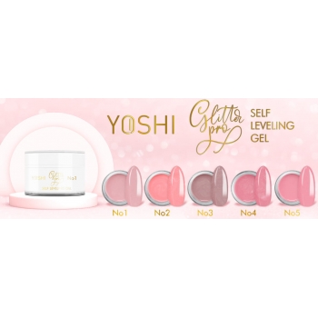 Żel Yoshi Glitter 05 delikatny, jaśniejszy barbie pink z drobinkami 50ml